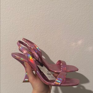 Stylish Pink Holographic Women's Heels